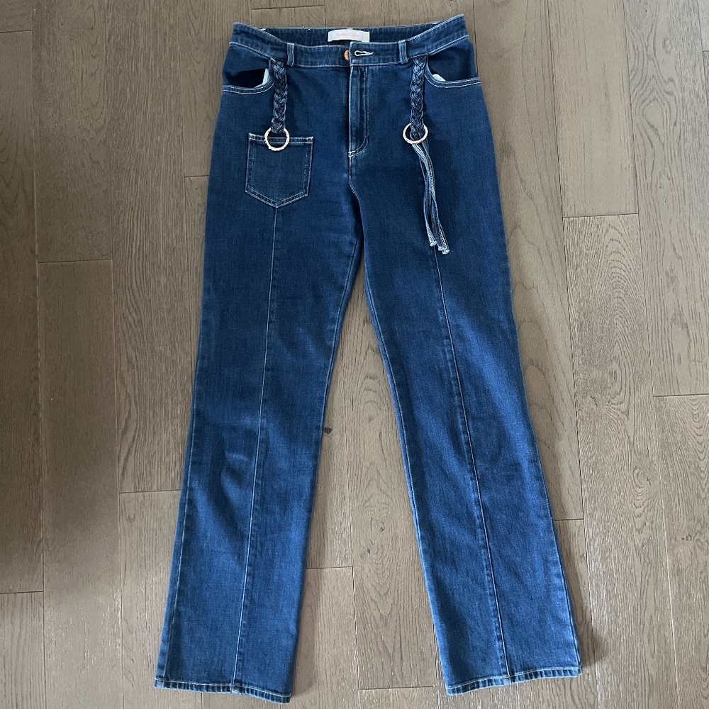 See by Chloe size 38 tassel straight leg denim